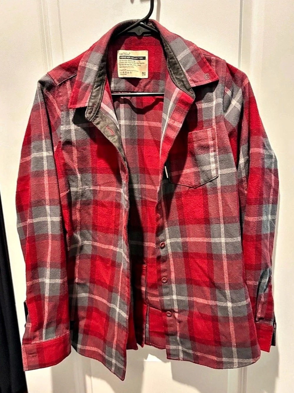 Pair of Flag nor Fail Forever Collection Flannel Shirt Plaid Flannel Shirt in Re